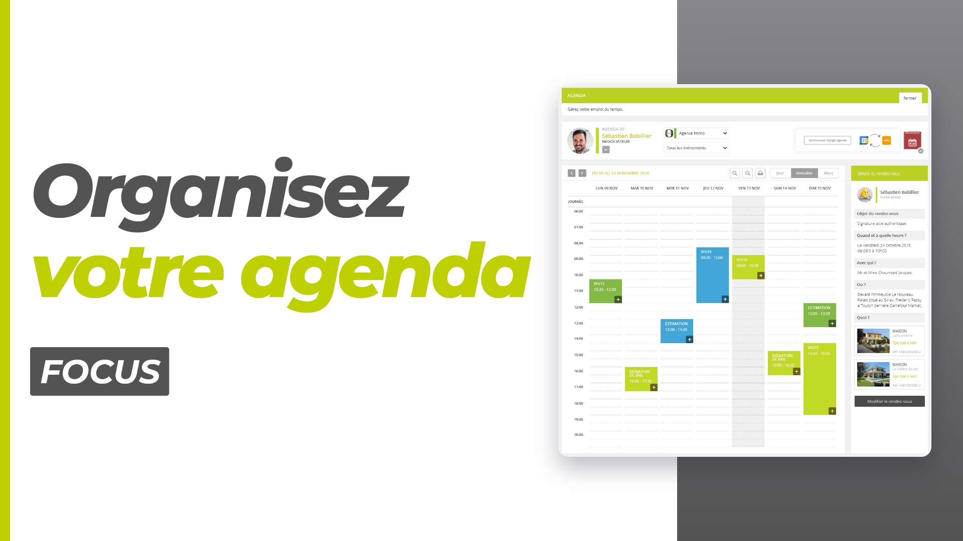 Agenda - Gérez vos rendez-vous avec Hektor