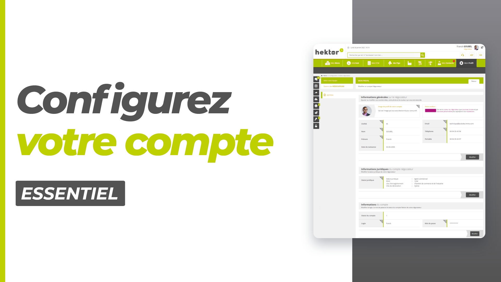 Mon Profil - Paramétrez votre compte