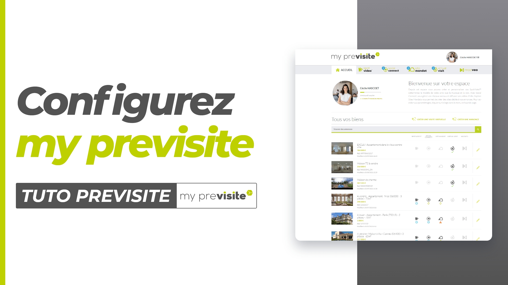 My Previsite - Configurer son espace